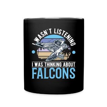 Falkner Geschenk Falke Falknerei Turmfalke - Tasse einfarbig - Schwarz - Vorne