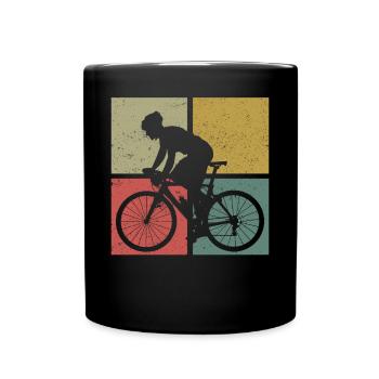 Funny Road Bike Riding Cycling - Tasse einfarbig - Schwarz - Vorne
