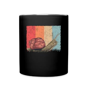 Snail Retro Vineyard Snail Vintage - Full Colour Mug - black - Front