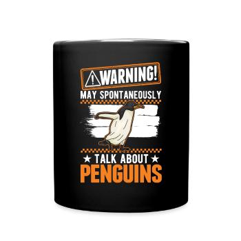 Warnung Pinguin Penguin Kaiserpinguin - Tasse einfarbig - Schwarz - Vorne