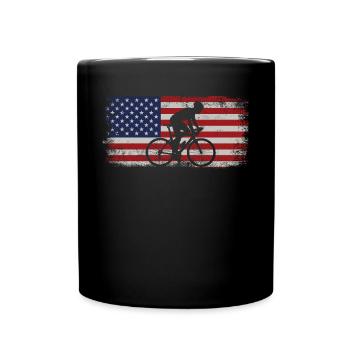 Funny Road Bike Riding Cycling Usa - Tasse einfarbig - Schwarz - Vorne