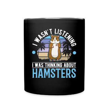 Hamster Geschenk Hamsterrad Goldhamster - Tasse einfarbig - Schwarz - Vorne