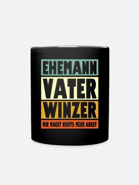 Winzer Vater Ehemann Held - Tasse einfarbig - Schwarz