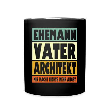 Architekt Vater Ehemann Held - Tasse einfarbig - Schwarz - Vorne