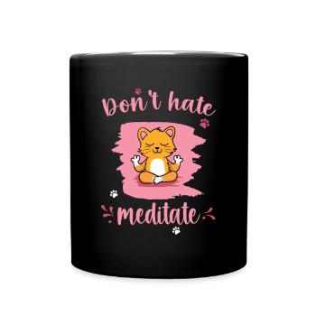 Cat Meditation Relaxation Kittens Cats Yoga - Full Colour Mug - black - Front