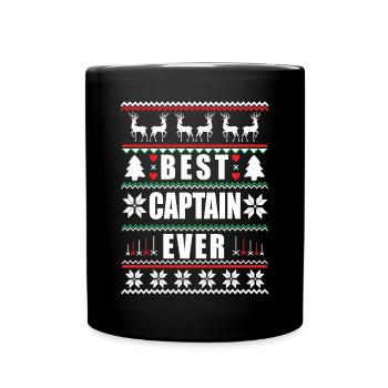 Funny Ugly Christmas Best Captain Ever - Full Colour Mug - black - Front