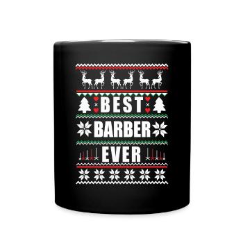 Drôle de Noël moche Meilleur barbier de tous les temps - Mug uni - noir - Devant