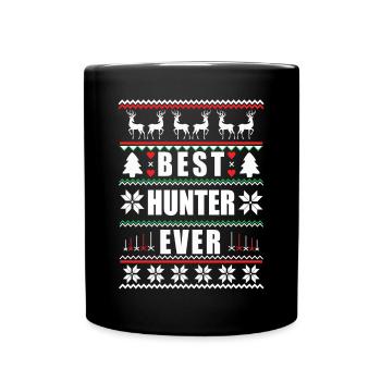 Funny Ugly Christmas Best Hunter Ever - Full Colour Mug - black - Front