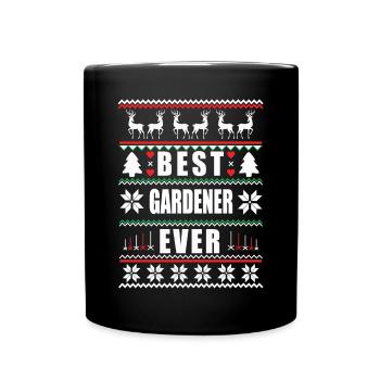 Drôle de Noël laid Meilleur jardinier de tous les temps - Mug uni - noir - Devant