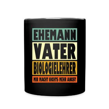 Biologielehrer Vater Ehemann Held - Tasse einfarbig - Schwarz - Vorne
