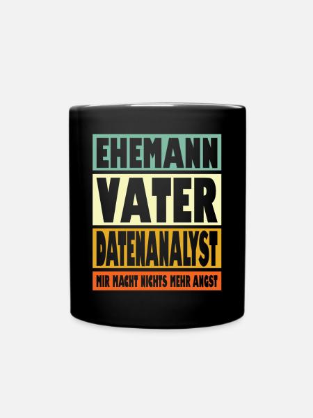 Datenanalyst Vater Ehemann Held - Tasse einfarbig - Schwarz