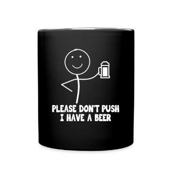 Stick Figure Stickman J’ai une bière - Mug uni - noir - Devant