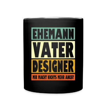 Designer Vater Ehemann Held - Tasse einfarbig - Schwarz - Vorne
