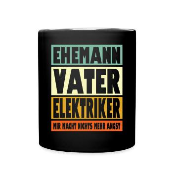 Elektriker Vater Ehemann Held - Tasse einfarbig - Schwarz - Vorne
