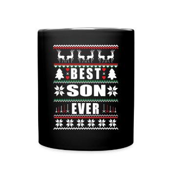 Funny Ugly Christmas Best Son Ever - Tasse einfarbig - Schwarz - Vorne