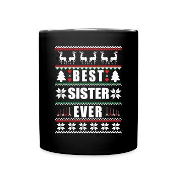 Drôle de Noël laid Meilleure sœur de tous les temps - Mug uni - noir - Devant