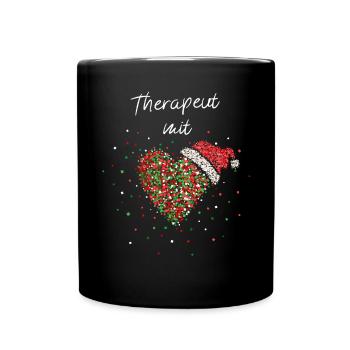Therapeut mit Herz Weihnachtsoutfit Adventszeit - Tasse einfarbig - Schwarz - Vorne