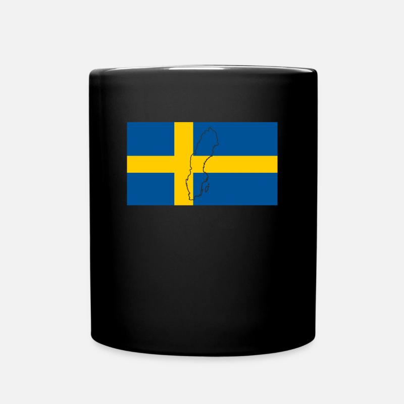 Sweden Flag - Full Colour Mug - black