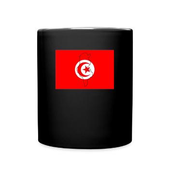 Drapeau de la Tunisie - Mug uni - noir - Devant
