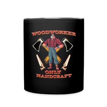 Baumpfleger Holzfäller Spruch Waldhüter Motorsäge - Tasse einfarbig - Schwarz - Vorne