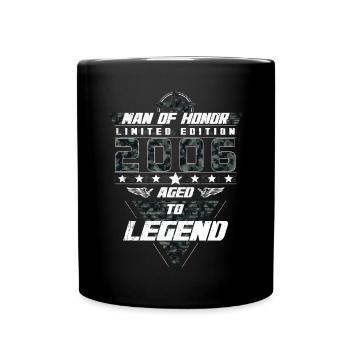 Homme d’honneur Année de naissance 2006 Cadeau de camouflage - Mug uni - noir - Devant