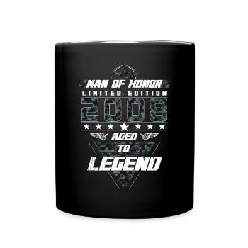 Man of Honor Year of Birth 2008 Camouflage Gift - Full Colour Mug - black - Front
