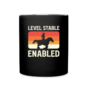 Niveau Stall activé. Cheval écossais des Highlands. - Mug uni - noir - Devant