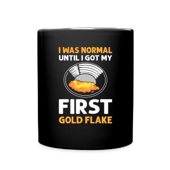 I have my first gold flake. Gold panning. - Full Colour Mug - black - Front