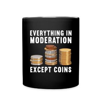 Numismatic Coin Collecting Gift - Full Colour Mug - black - Front