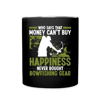 Bowfishing Money buys Happiness Airboat Bowhunter - Tasse einfarbig - Schwarz - Vorne