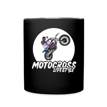 Motocross / Enduro / Freestyle mx / Dirtbike retro - Tasse einfarbig - Schwarz - Vorne