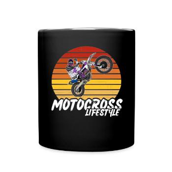 Motocross / Enduro / Freestyle mx / Dirtbike retro - Full Colour Mug - black - Front