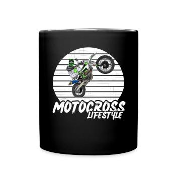 Motocross / Enduro / Freestyle mx / Dirtbike retro - Full Colour Mug - black - Front
