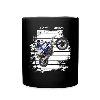 Motocross / Enduro / Freestyle mx / Dirtbike retro - Full Colour Mug - black - Front