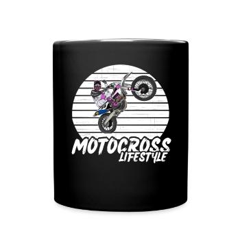 Motocross / Enduro / Freestyle mx / Dirtbike retro - Full Colour Mug - black - Front