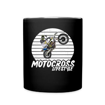 Motocross / Enduro / Freestyle mx / Dirtbike retro - Full Colour Mug - black - Front