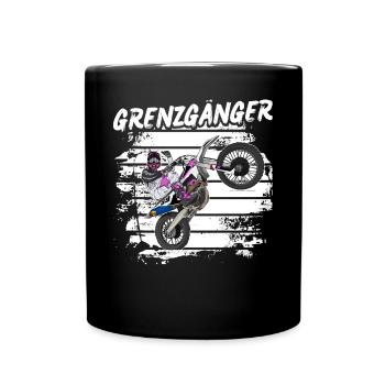 Motocross / Enduro / Freestyle mx / Dirtbike retro - Tasse einfarbig - Schwarz - Vorne