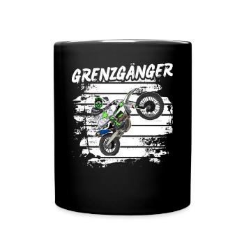 Motocross / Enduro / Freestyle mx / Dirtbike retro - Tasse einfarbig - Schwarz - Vorne
