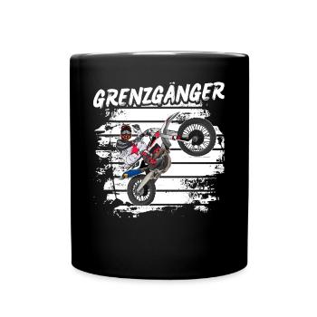 Motocross / Enduro / Freestyle mx / Dirtbike retro - Tasse einfarbig - Schwarz - Vorne