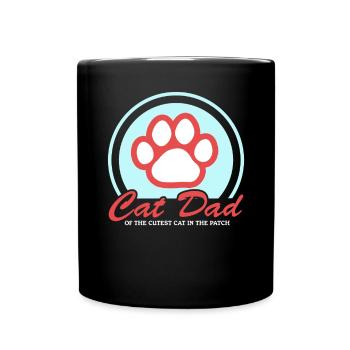 Katzenpapa Cat Dad Katzen Katzenbesitzer Geschenk - Tasse einfarbig - Schwarz - Vorne