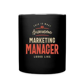 Funny Awesome Marketing Manager Job Occupation - Full Colour Mug - black - Front