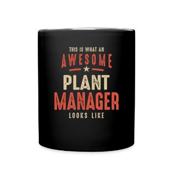 Funny Awesome Plant Manager Job Occupation - Full Colour Mug - black - Front