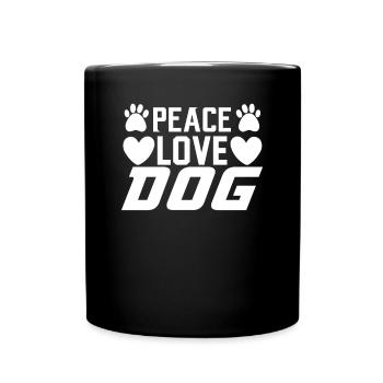 Frieden Liebe Hunde - Tasse einfarbig - Schwarz - Vorne