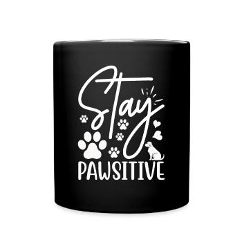 Restez pawsitive - Mug uni - noir - Devant
