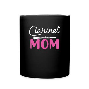 clarinet mom, clarinet - Tasse einfarbig - Schwarz - Vorne