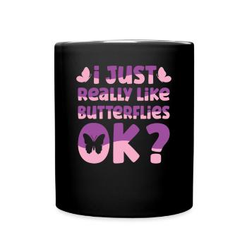 Schmetterling Falter Liebhaber Fan - Tasse einfarbig - Schwarz - Vorne