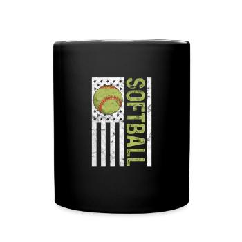 Softball États-Unis - Mug uni - noir - Devant