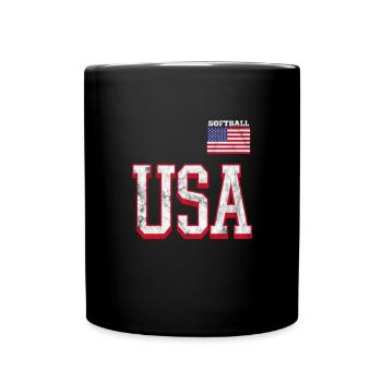 Softball États-Unis - Mug uni - noir - Devant