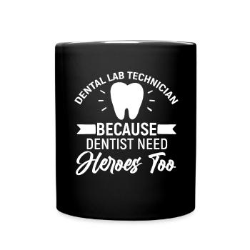 Dental technicians work dentist gift - Full Colour Mug - black - Front