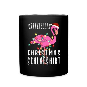 Flamingo Chemise de nuit de Noël - Mug uni - noir - Devant